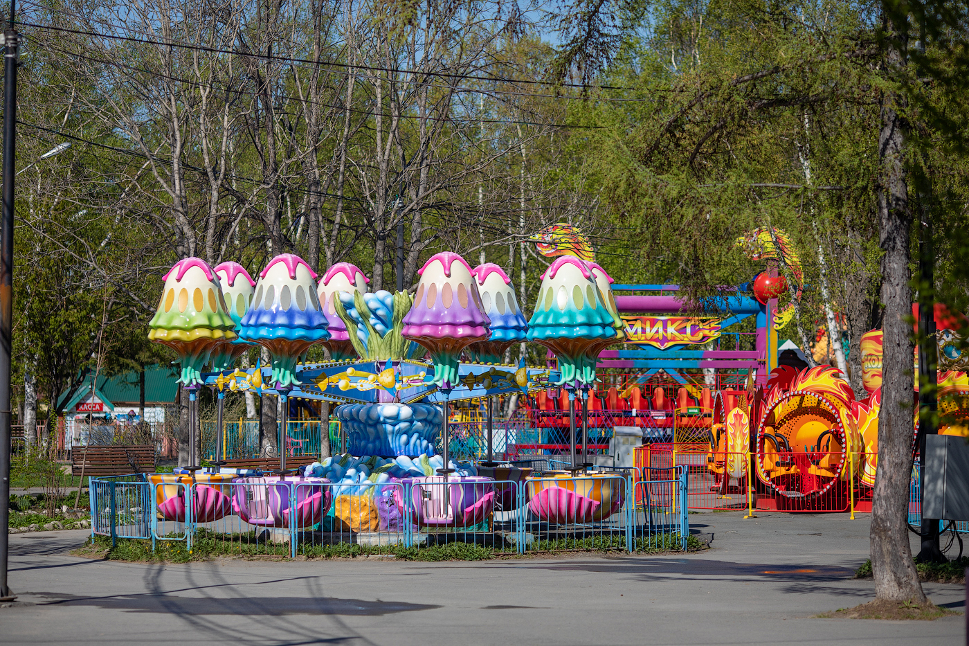 Разнообразие кафе и ресторанов на территории парка