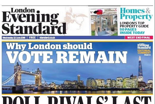 Evening Standard &mdash; вечерняя пресса Лондона, Великобритания